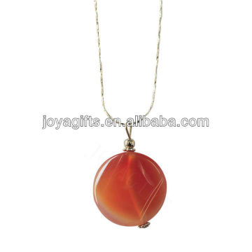 Collier en forme de rond naturel en forme d&#39;agate collier pendentif Collier en pierre semi-précieuse